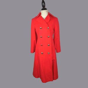 Vintage Aquascutum Red Trench Coat Small Double Breast
